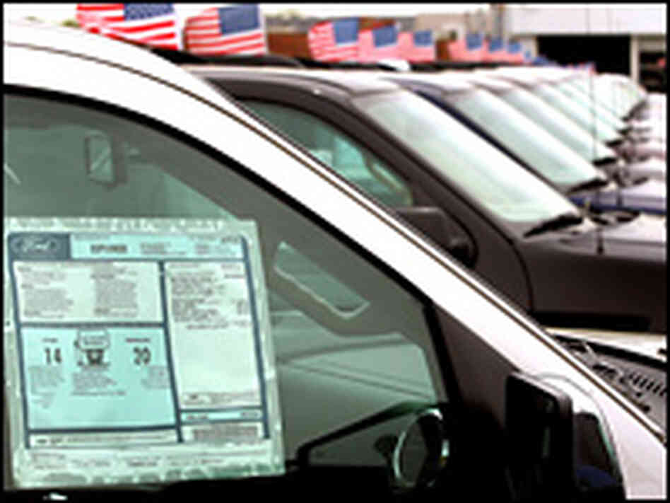 SUVs on a lot average 17 miles per gallon. SUVs on a lot average 17 miles per gallon.