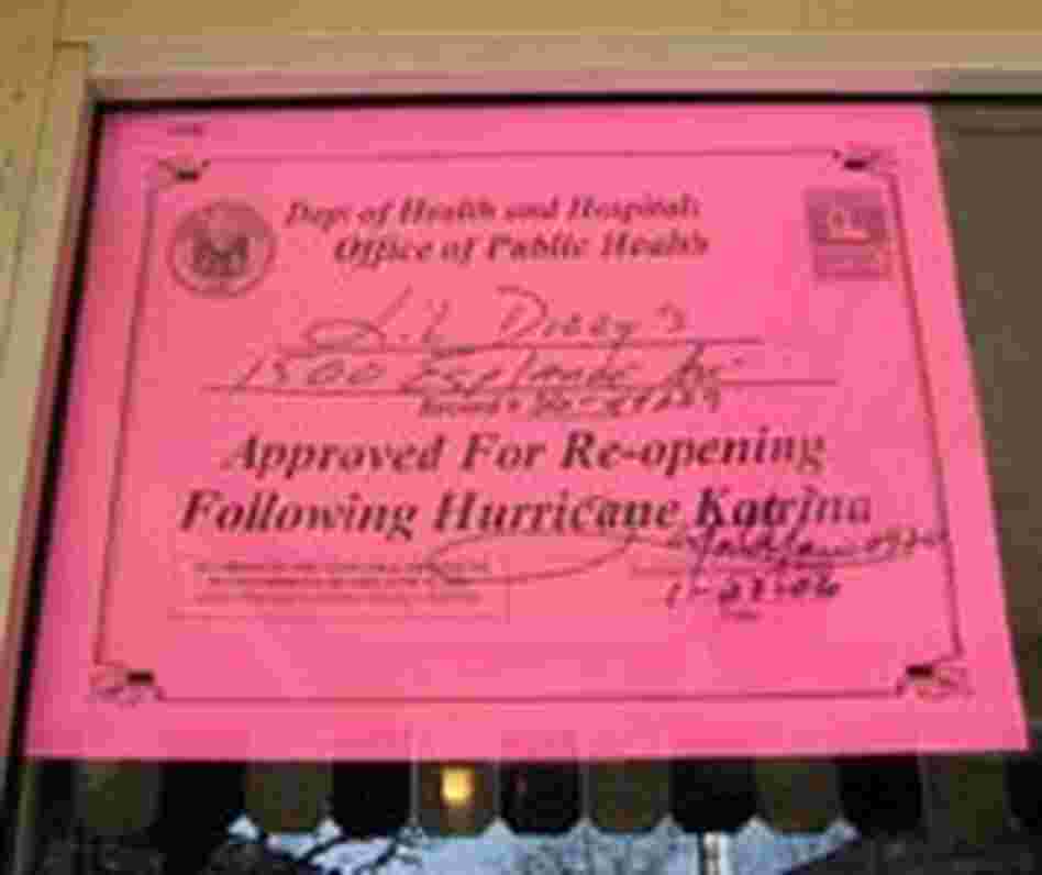 A health department notice says Li'l Dizzy's is approved for re-opening.