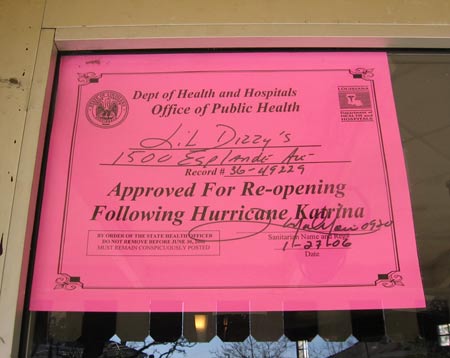 A health department notice says Li'l Dizzy's is approved for re-opening.