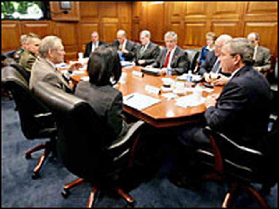 President Bush meets his National Security team