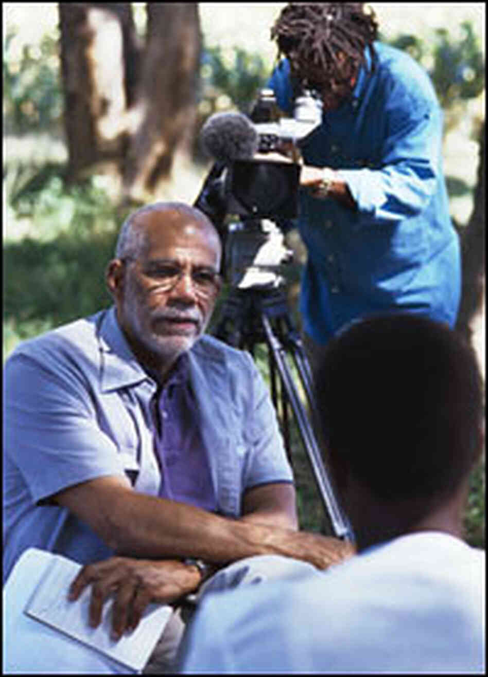 Ed Bradley interviews an HIV patient in Zimbabwe, April 28, 2000.