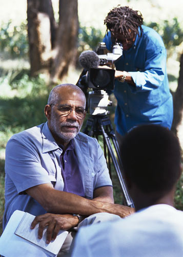 Ed Bradley interviews an HIV patient in Zimbabwe, April 28, 2000.