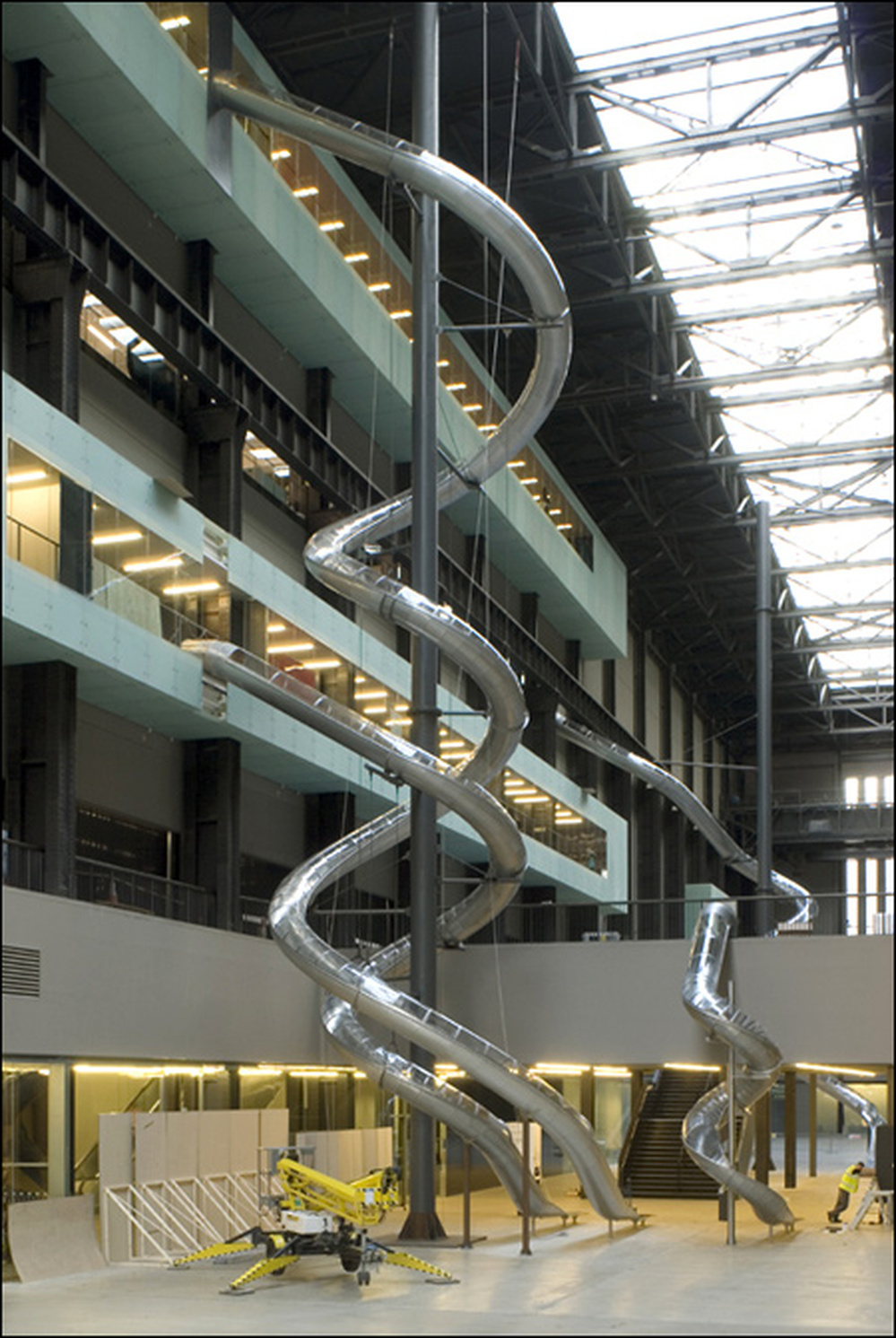 Is It Art -- or Just Fun? The slides glide down to the Tate Modern's floor.