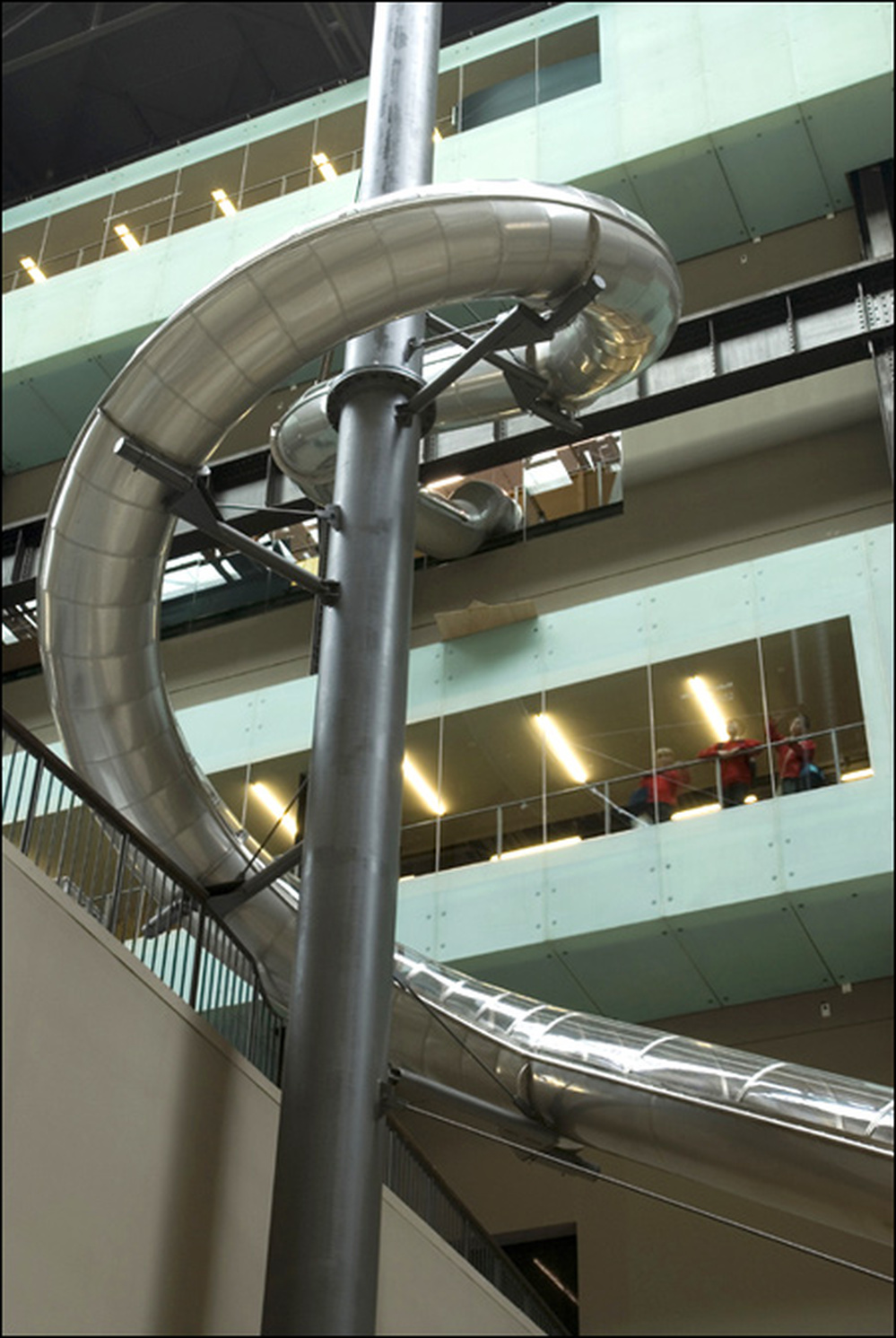 Spectators can watch people sliding down Holler's tubes from the safety of the gallery.