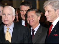 Senate Armed Services Committee Chairman Sen. John Warner, left, and member Sen. John McCain.