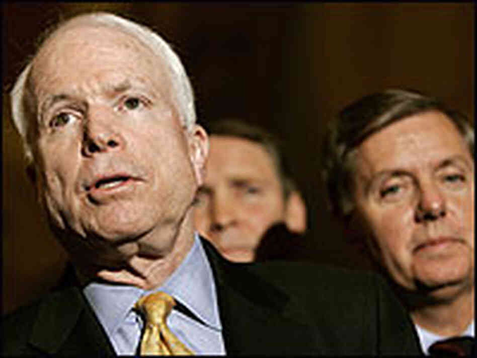 Sen. John McCain (R-AZ) and Sen. Lindsey Graham hold a news conference at the U.S. Capitol Sen. John McCain (R-AZ) and Sen. Lindsey Graham hold a news conference at the U.S. Capitol