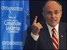 Rudy Giuliani raises his finger while speaking in Raleigh, N.C. Rudy Giuliani raises his finger while speaking in Raleigh, N.C.