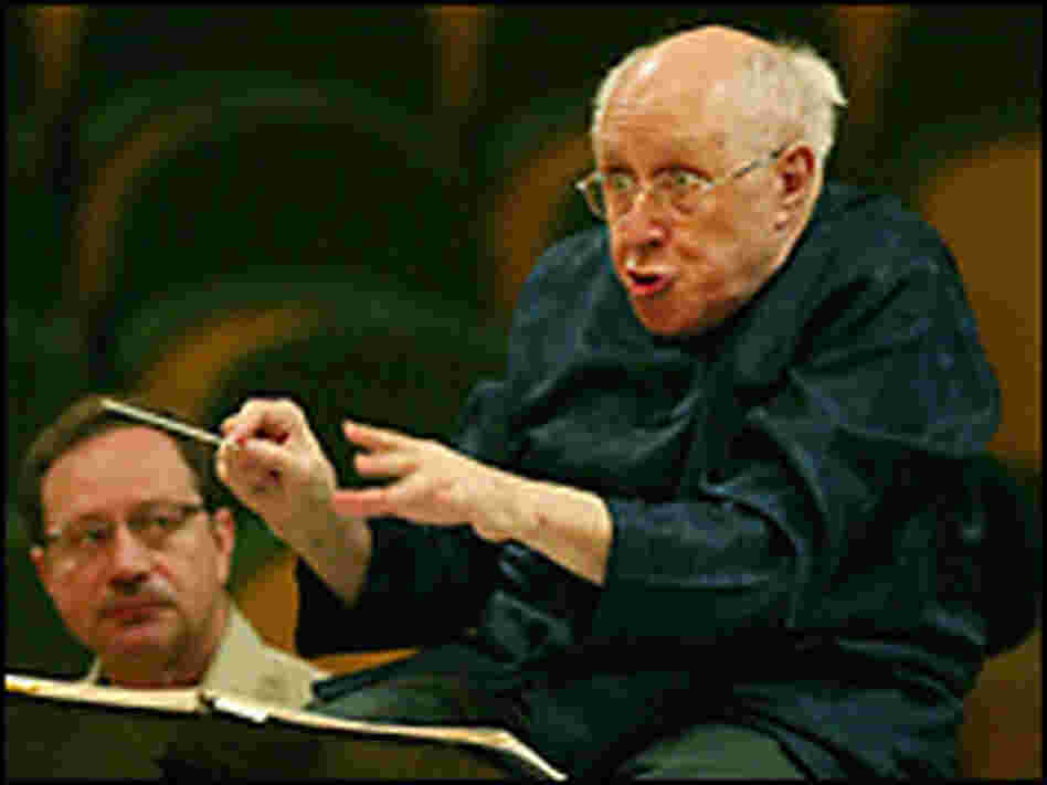 Mstislav Rostropovich during a rehearsal for a concert. Credit: CESAR RANGEL/AFP/Getty Images.