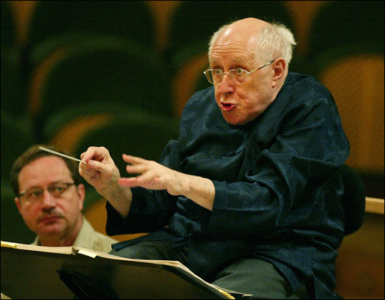 Mstislav Rostropovich during a rehearsal for a concert. Credit: CESAR RANGEL/AFP/Getty Images.