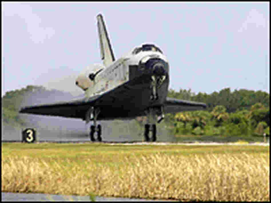 Space shuttle Endeavour touches down at Kennedy Space Center in Florida.