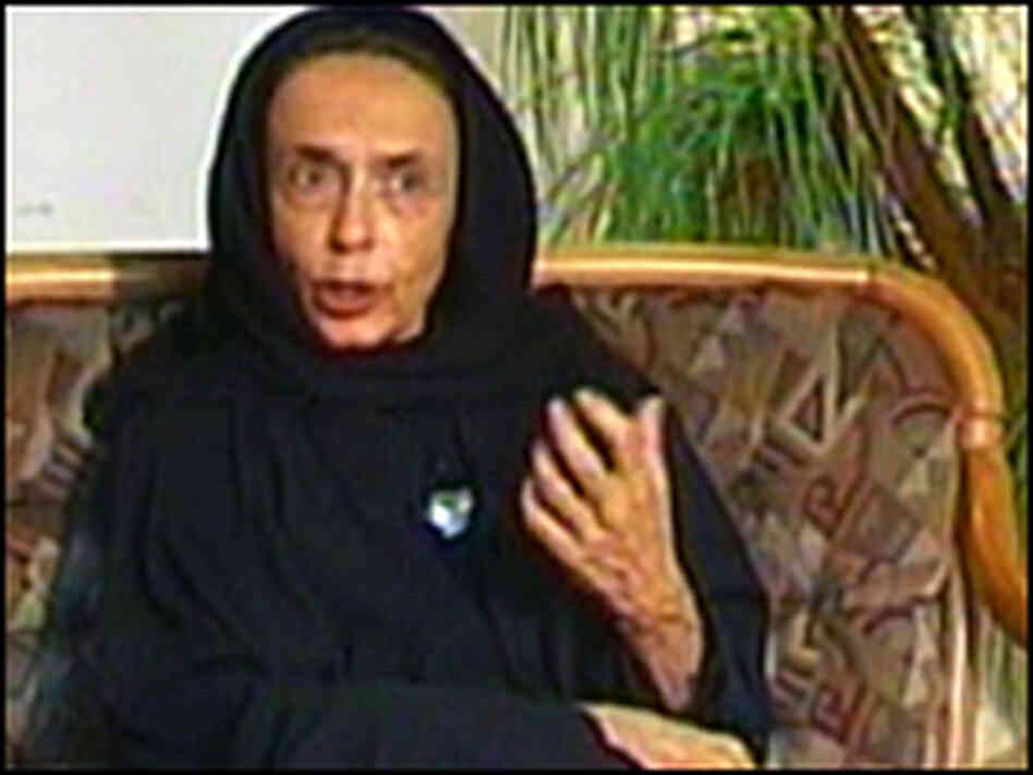 Haleh Esfandiari in a program titled "In the Name of Democracy." Haleh Esfandiari in a program titled "In the Name of Democracy."