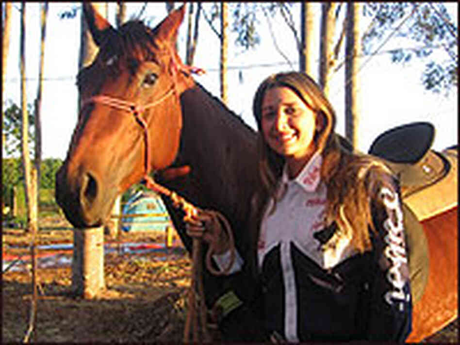 Fernanda Jurca with one of her three horses. Fernanda Jurca with one of her three horses.