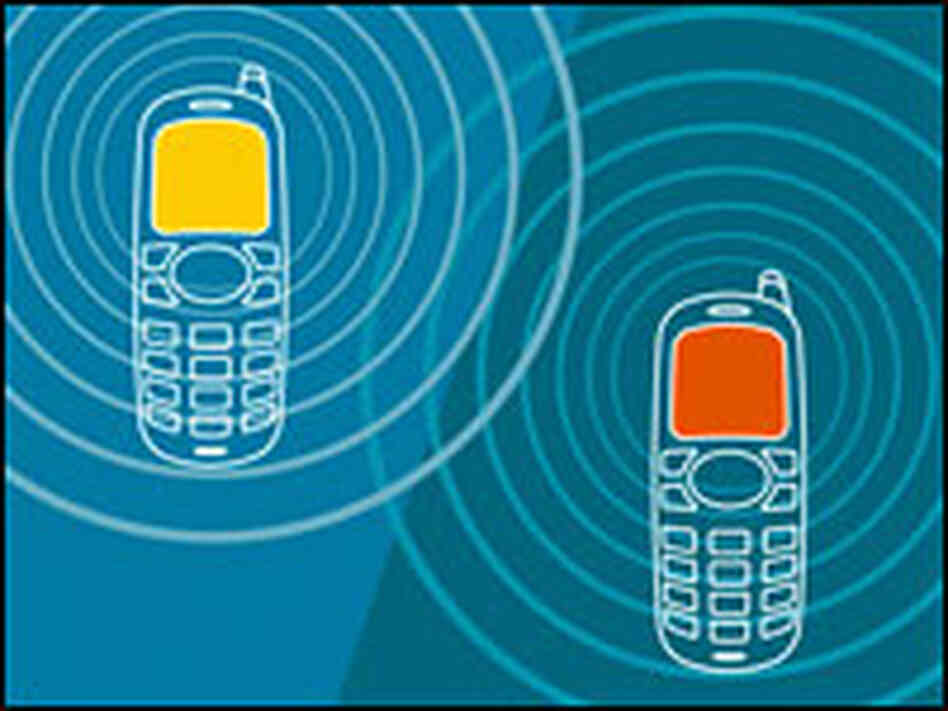 An artist's concept of cell phone communication An artist's concept of cell phone communication