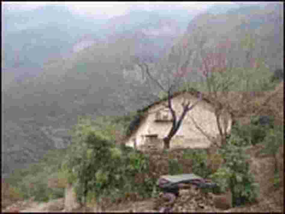 One of the farmhouses awaiting destruction