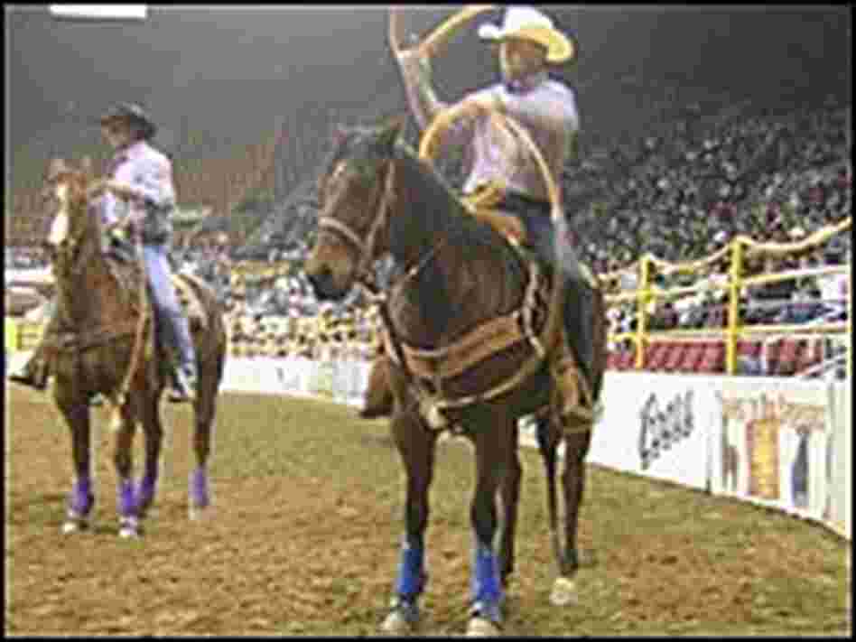 A team roper warms up A team roper warms up