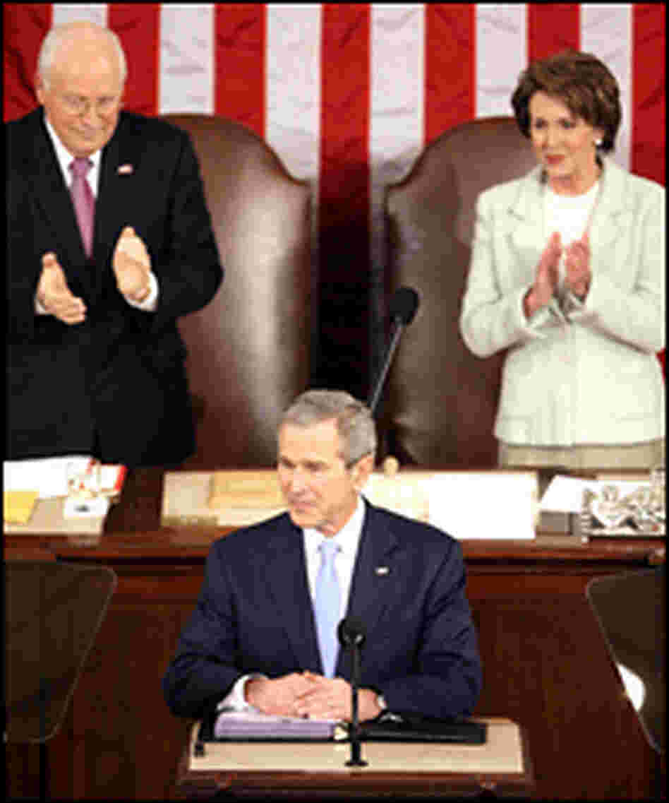 President George W. Bush delivers his State of the Union address. President George W. Bush delivers his State of the Union address.