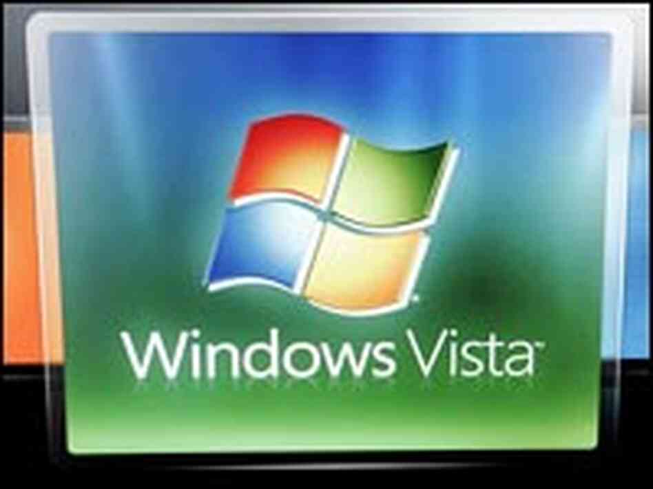 The Microsoft Windows Vista operating system logo is seen on a computer monitor. The Microsoft Windows Vista operating system logo is seen on a computer monitor.