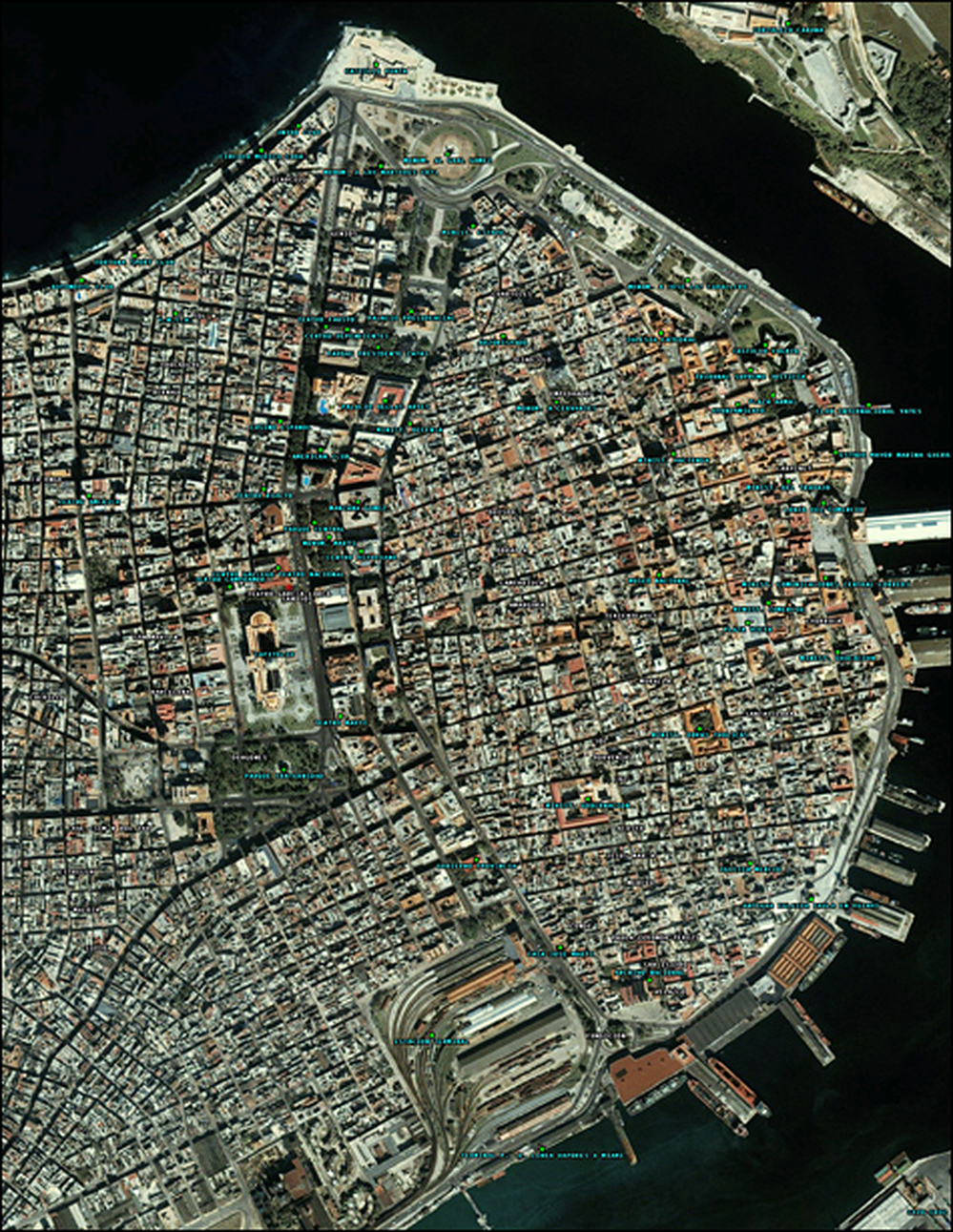 A satellite view of Havana.