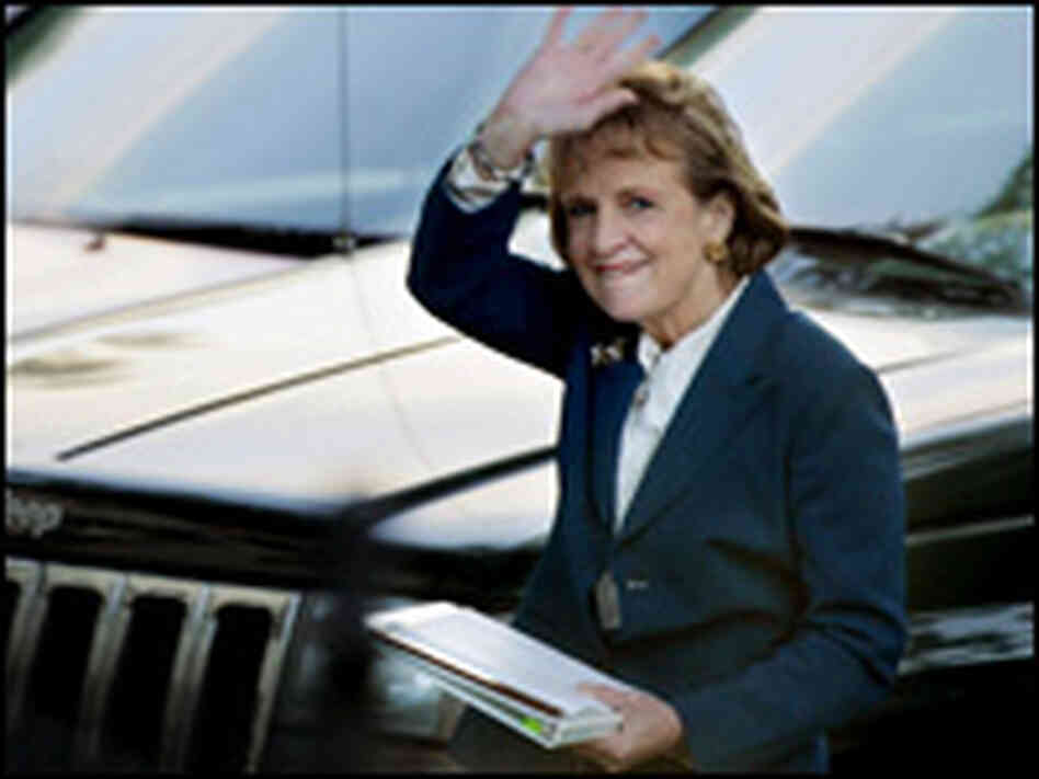 White House counsel Harriet Miers waves as she walks in White House in this file photo. White House counsel Harriet Miers waves as she walks in White House in this file photo.