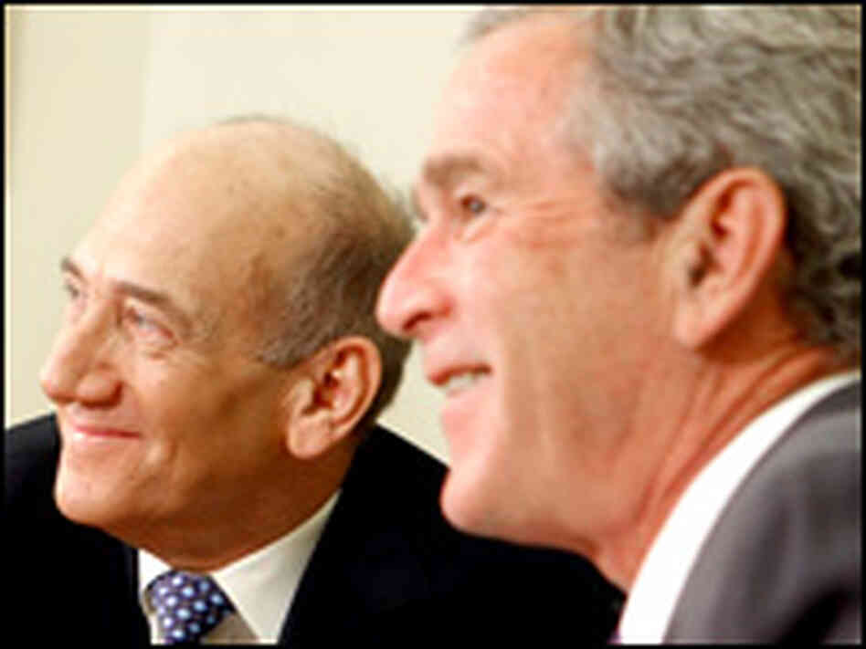 President Bush meets with Israeli Prime Minister Ehud Olmert in the Oval Office at the White House, President Bush meets with Israeli Prime Minister Ehud Olmert in the Oval Office at the White House,
