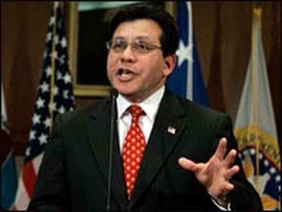Attorney General Alberto Gonzales at a March 13 news conference. Attorney General Alberto Gonzales at a March 13 news conference.