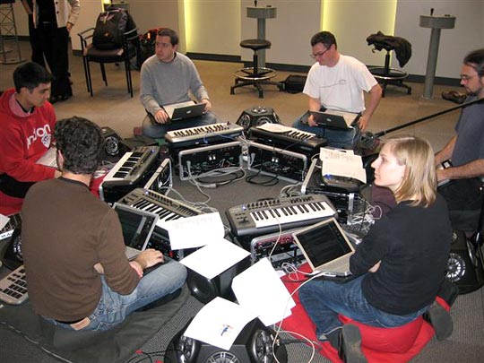 The Princeton Laptop Orchestra in action.