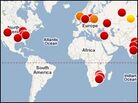 A map shows the highest C02-emitting power plants in the world. A map shows the highest C02-emitting power plants in the world.