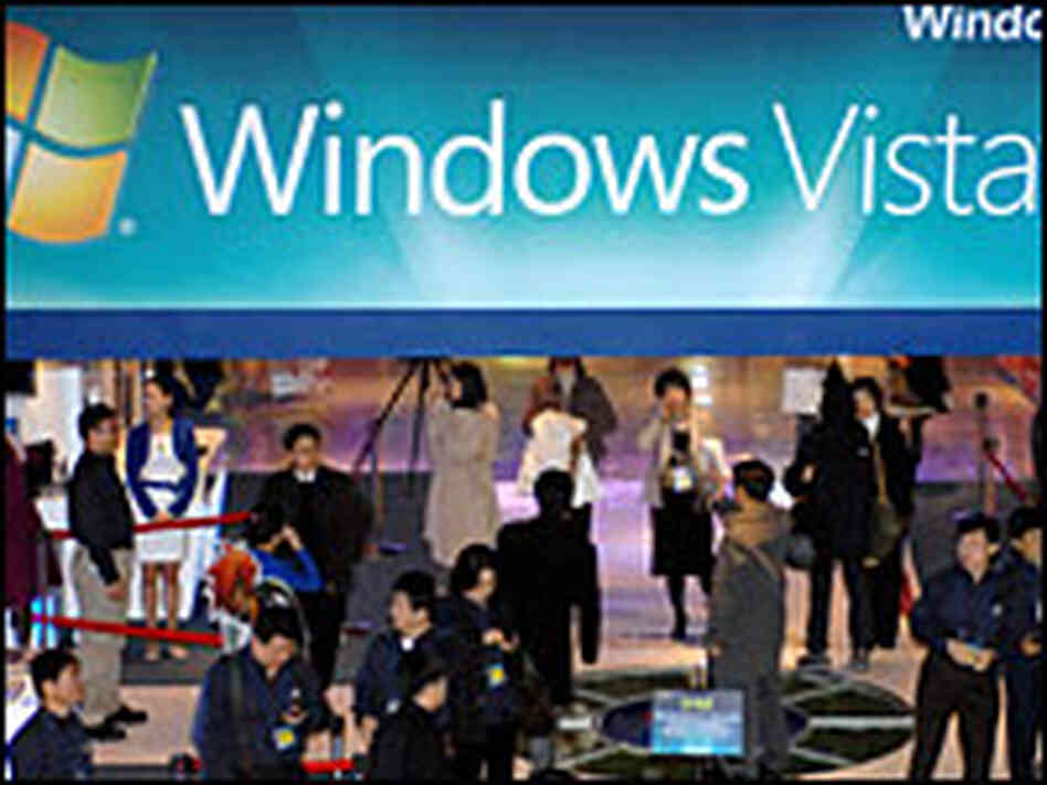 South Korean customers examine Microsoft's latest computer operating system, Windows Vista. South Korean customers examine Microsoft's latest computer operating system, Windows Vista.