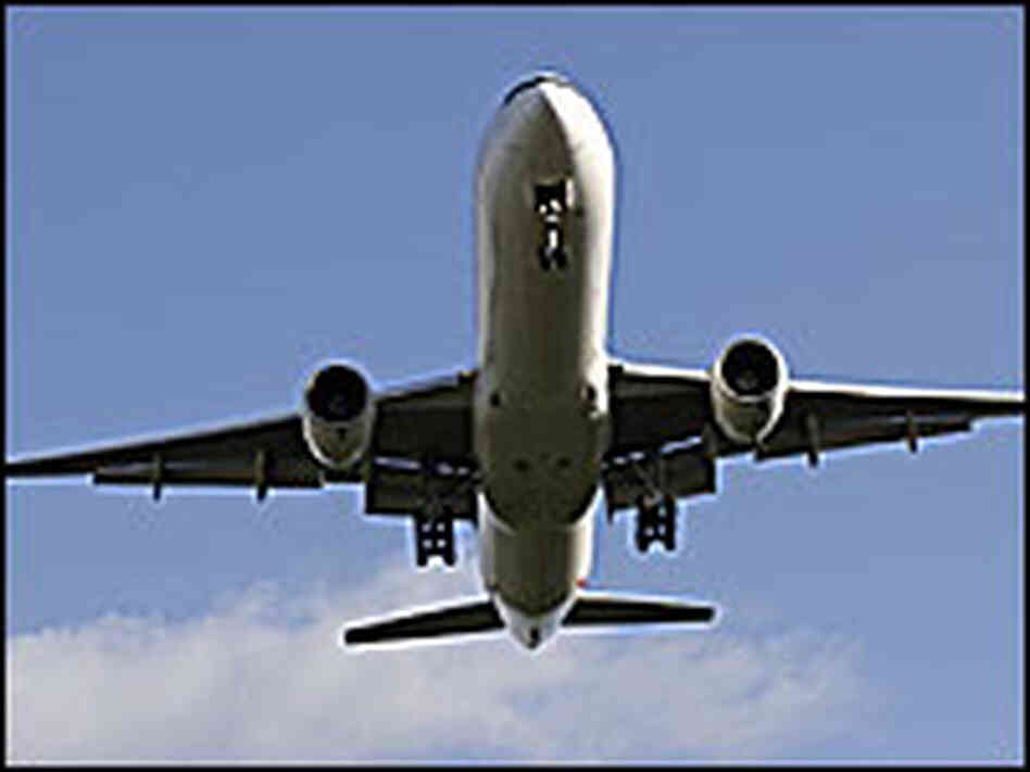 Plane in flight. Plane in flight.