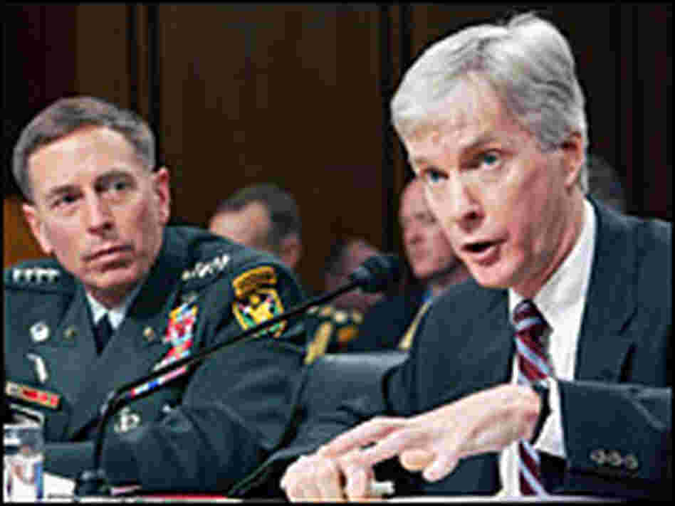 Gen. David Petraeus and U.S. Ambassador to Iraq Ryan Crocker testify on Capitol Hill