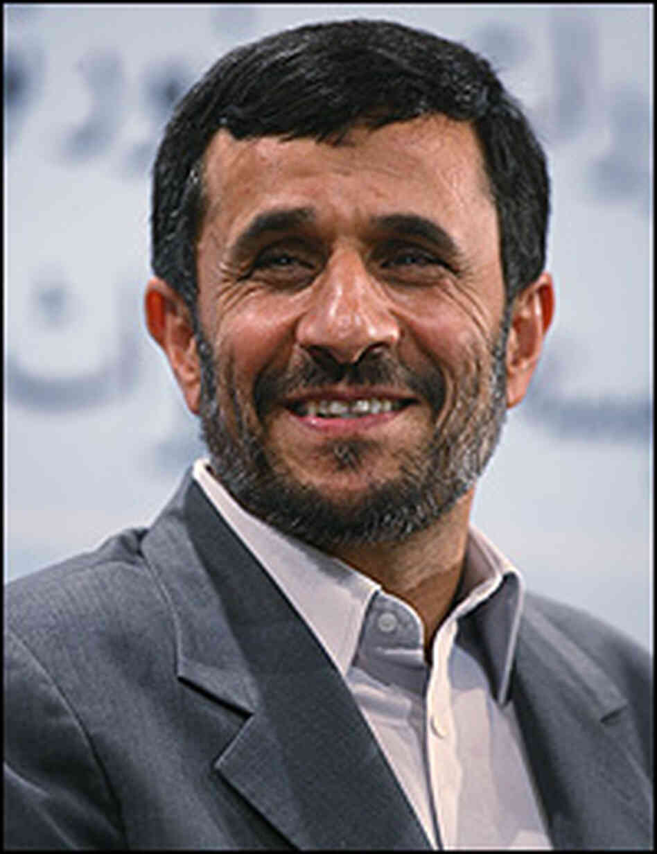 A smiling Mahmoud Ahmadinejad, photographed in August 2007.