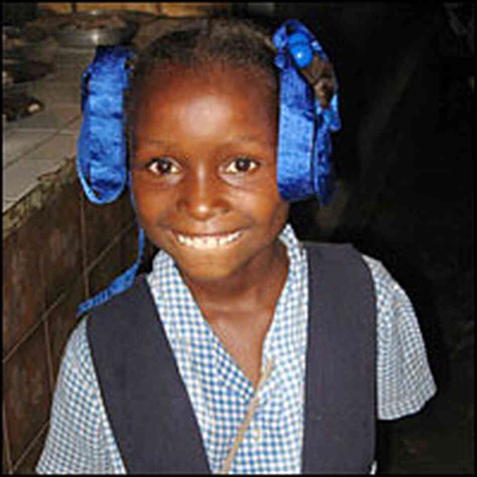 Delia Bonne-Annee, 10, is a student at the St. Vincent de Paul Primary School in Cite Soleil.