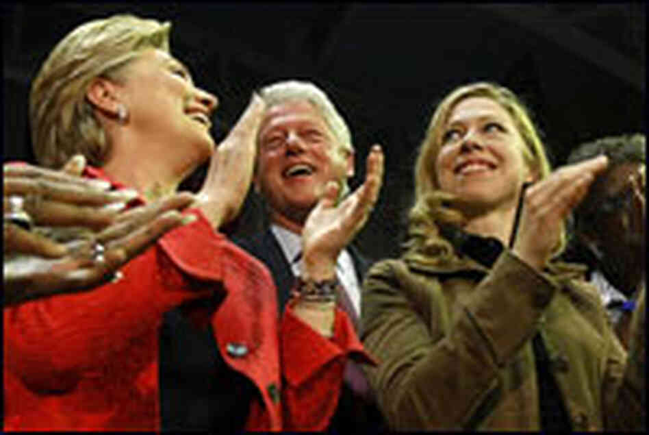 Hillary Clinton (left), former President Bill Clinton, and their daughter, Chelsea.