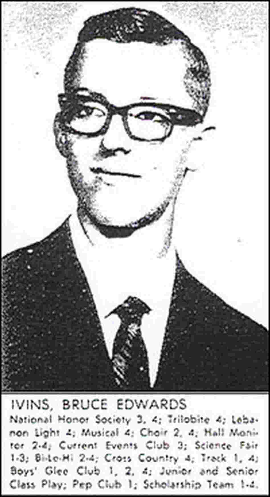 Bruce Ivins, in a high school yearbook photo.