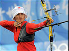 Zhang Juan Juan of China competes in women's individual archery at the Beijing Olympics. Zhang Juan Juan of China competes in women's individual archery at the Beijing Olympics.