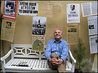 Karel Srp sits among the mementos he saved from the Prague Spring. Karel Srp sits among the mementos he saved from the Prague Spring.