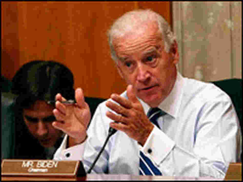 Sen. Joseph Biden (D-DE) speaks during a Senate Foreign Relations Committee hearing on July 9.