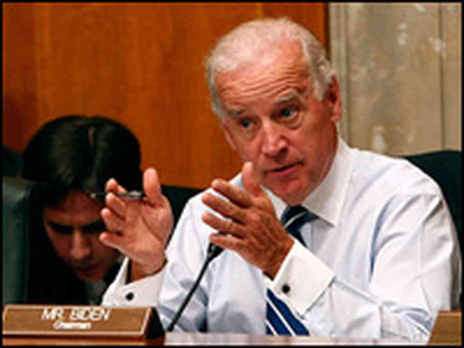 Sen. Joseph Biden (D-DE) speaks during a Senate Foreign Relations Committee hearing on July 9.