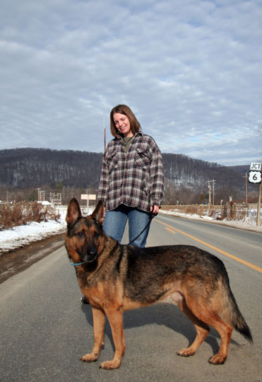 Jamie Mangan and her dog Rex