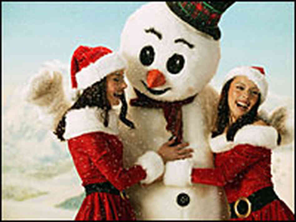 The Cheeky Girls shooting a Christmas music video. The Cheeky Girls shooting a Christmas music video.