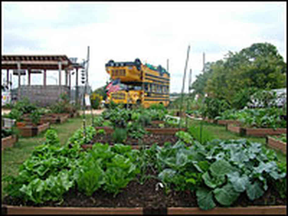 TheWhoFarm bus at Jones Valley Urban Farm in Birmingham, Ala.