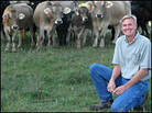 Dave Burt with some of his charges at Burt Farms in Flora, Illinois. Dave Burt with some of his charges at Burt Farms in Flora, Illinois.