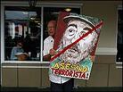 Alfredo Rey holds a painting of Cuban President Fidel Castro Alfredo Rey holds a painting of Cuban President Fidel Castro