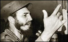 Fidel Castro speaks shortly after taking power in 1959.