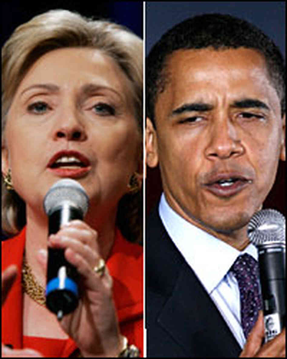Hillary Clinton and Barack Obama trade criticism on the campaign trail. Hillary Clinton and Barack Obama trade criticism on the campaign trail.