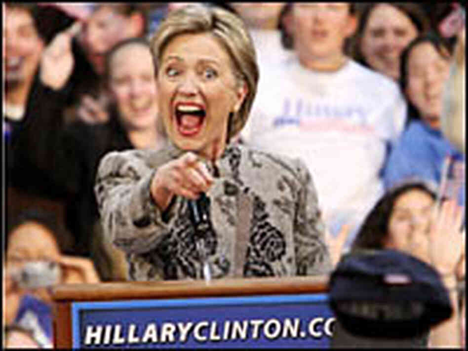 Sen. Hillary Clinton celebrates her victory in the New Hampshire primary.
