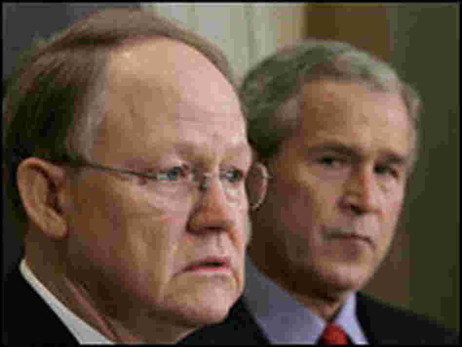National Intelligence Director-designate Mike McConnell with President Bush on Jan. 5, 2007.