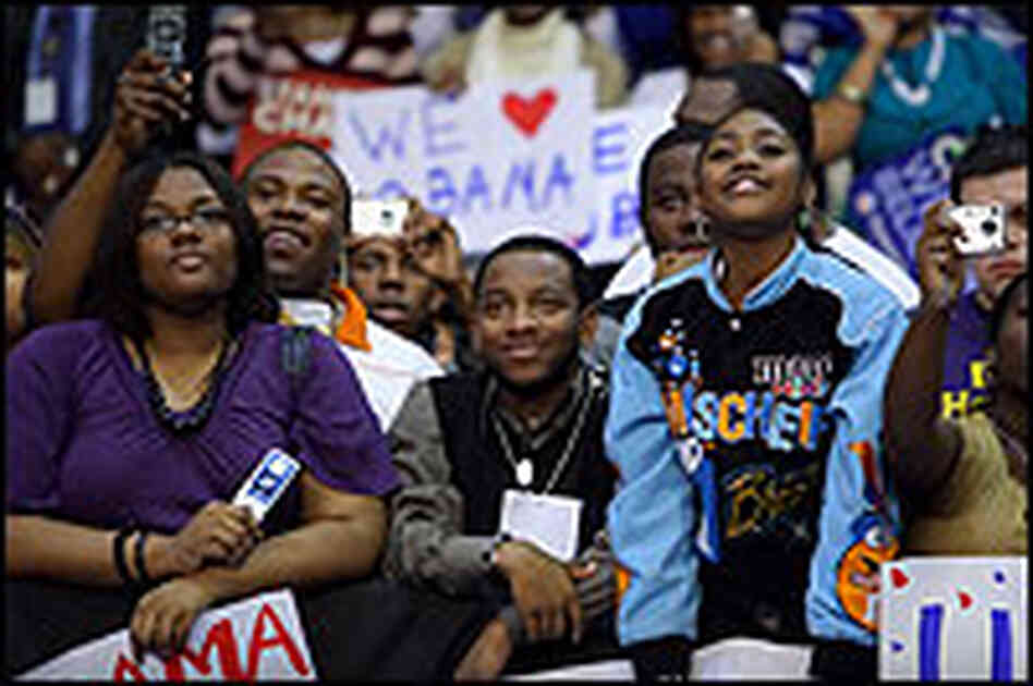 Supporters listen as Barack Obama speaks at a rally in South Carolina. Supporters listen as Barack Obama speaks at a rally in South Carolina.