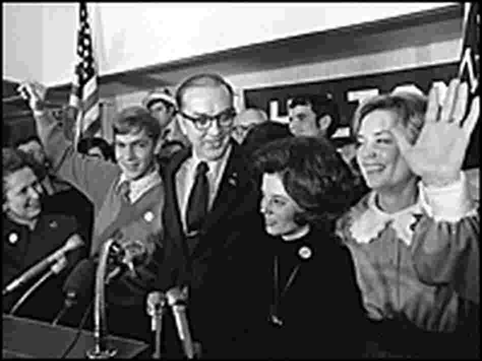 Senator-elect Jesse Helms is surrounded by his family after his victory speech Nov. 8, 1972