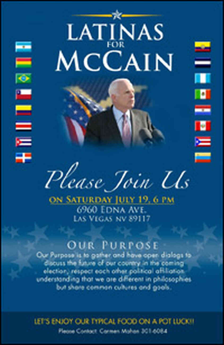 a flyer for Latinas for McCain a flyer for Latinas for McCain